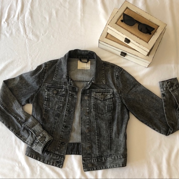 F21 LIFE IN PROGRESS GREY DENIM JACKET - Picture 1 of 4